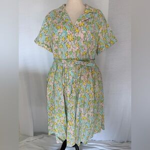 Torrid Disney Tinkerbell Print Dress - Green and Yellow Size 22